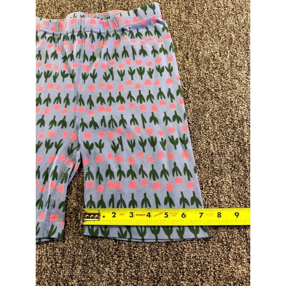 Hanna Andersson Pajama Set Girls 14-16 Blue Pink Tulip Floral Cotton 2pc 1881